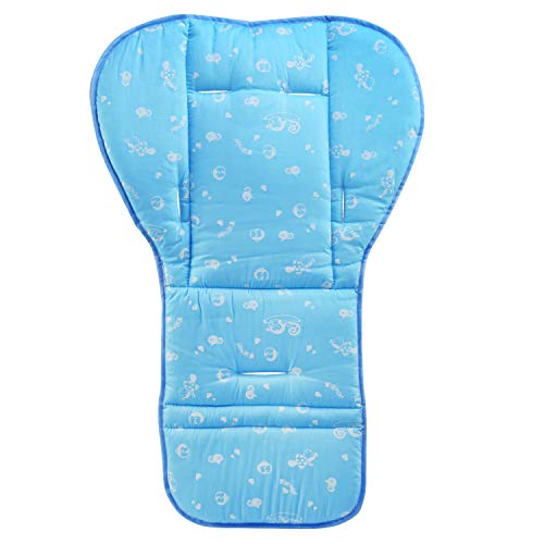 BelleStyle Colchonetas para silla de paseo, Universal Colchoneta Silla Colchoneta Suave Transpirable bebé algodón puro cochecito asiento maletero bebé recién Nacido cojín (Azul)