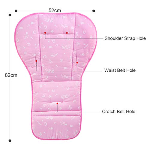 BelleStyle Colchonetas para silla de paseo, Universal Colchoneta Silla Colchoneta Suave Transpirable bebé algodón puro cochecito asiento maletero bebé recién Nacido cojín (Rosa)