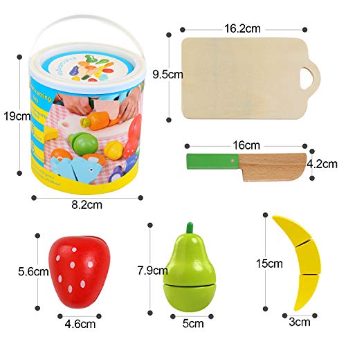 BelleStyle Juguetes Cortar Frutas Verduras de Madera, Gastronomia Saludable, Sin Toxico Juguetes Educativos para 3+ Nino (Magic Stickers) BelleStyle Juguetes Cortar Frutas Verduras de Madera, Gastronomia Saludable, Sin Toxico Juguetes Educativos para 3+ Nino (Magic Stickers)