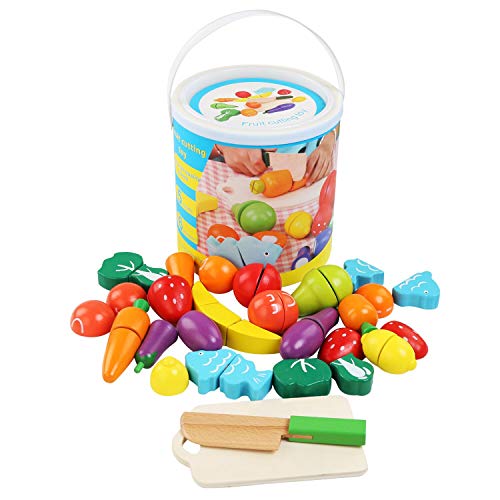 BelleStyle Juguetes Cortar Frutas Verduras de Madera, Gastronomia Saludable, Sin Toxico Juguetes Educativos para 3+ Nino (Magic Stickers) BelleStyle Juguetes Cortar Frutas Verduras de Madera, Gastronomia Saludable, Sin Toxico Juguetes Educativos para 3+ Nino (Magic Stickers)