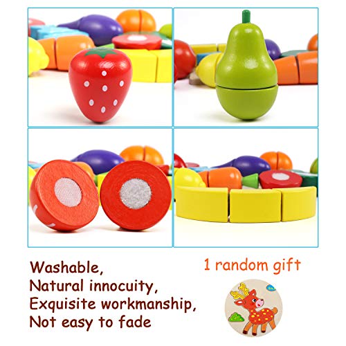 BelleStyle Juguetes Cortar Frutas Verduras de Madera, Gastronomia Saludable, Sin Toxico Juguetes Educativos para 3+ Nino (Magic Stickers) BelleStyle Juguetes Cortar Frutas Verduras de Madera, Gastronomia Saludable, Sin Toxico Juguetes Educativos para 3+ Nino (Magic Stickers)