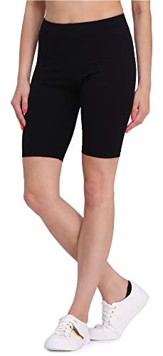 Bellivalini Leggins Mallas Deportivas Cortas en Viscosa Mujer BLV50-149 (Negro, L)