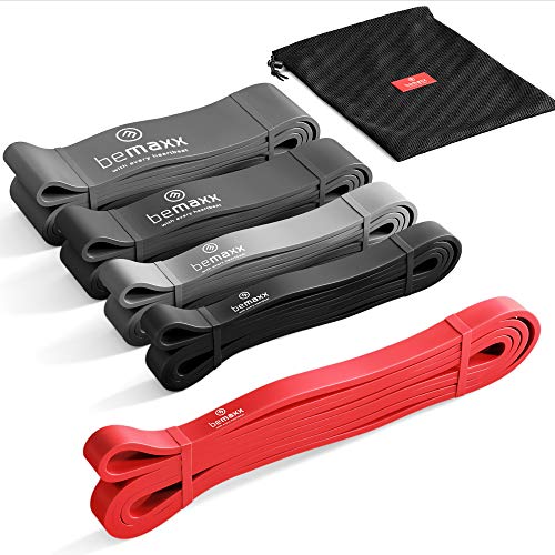 BeMaxx Banda Elástica de Resistencia Guía de Entrenamiento | para Pull–Ups, Crossfit, Yoga, Pilates | Banda de Tracción para Fitness y Estiramientos | Duradera, Resistente, Versátil