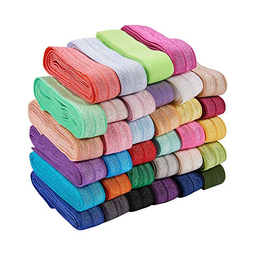 BENECREAT 34 PCS 15mm Banda Elástica de 34 Colores Cinta Plegable Elástica Brillante Cuerda Elástica de Nylón Banda Elástica de Alta Elasticidad para Costura y Manualidad BENECREAT 34 PCS 15mm Banda Elástica de 34 Colores Cinta Plegable Elástica Brillante Cuerda Elástica de Nylón Banda Elástica de Alta Elasticidad para Costura y Manualidad