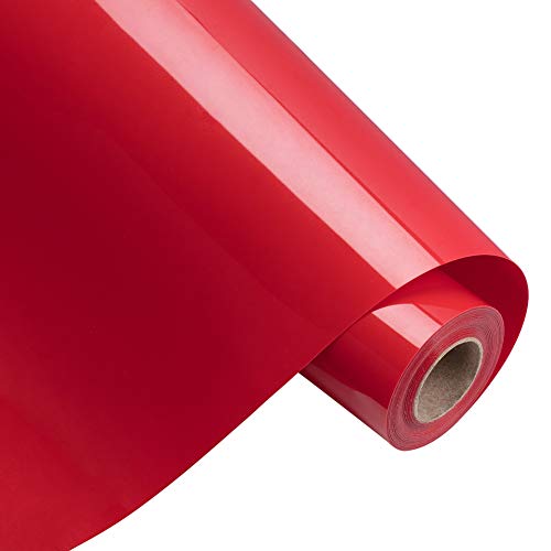 BENECREAT 5mx30cm Rollo de Vinilo de Transferencia de Calor Rojo Papel de Transferencia para Camisetas Ropa Sombreros Bolsos y la Mayoría de Las Superficies Textiles