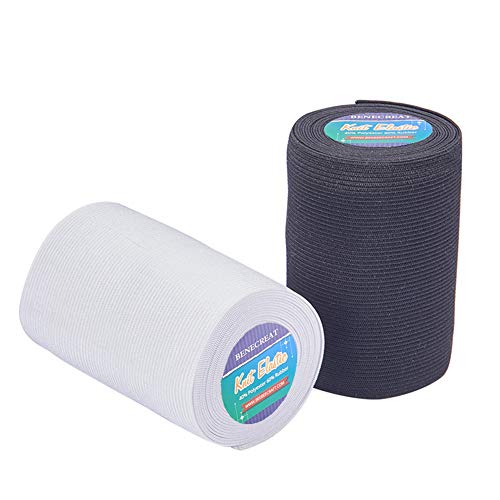 BENECREAT 6m 10cm de Ancho Blanco y Negro Heavy Stretch Banda Elastica de Alta Elasticidad (3m / Color) BENECREAT 6m 10cm de Ancho Blanco y Negro Heavy Stretch Banda Elastica de Alta Elasticidad (3m / Color)