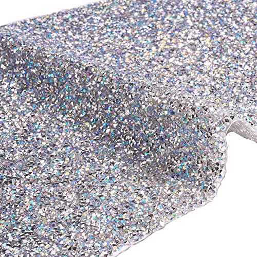 BENECREAT Hoja de Diamante de Imitación AB 3mm Epoxi Cristal Brillante de Colores Adorno de Diamantes de Imitación para Bolsos Costura Zapatos 40x24cm