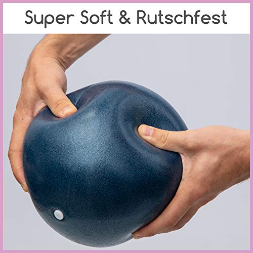 beneyu ® Antideslizante y Súper Ligero Pelota de Pilates Suave - Pelota Fitball - 23cm + Ejercicios (PDF en alemán)