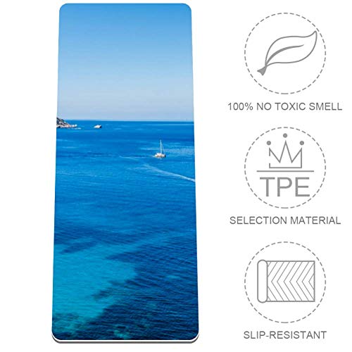 Bennigiry - Esterilla de yoga antideslizante Ibiza Sea Coast para entrenamiento para mujeres y niñas, esterilla de ejercicio suave de 72 x 32 pulgadas, 1/3 pulgadas de grosor Bennigiry - Esterilla de yoga antideslizante Ibiza Sea Coast para entrenamiento para mujeres y niñas, esterilla de ejercicio suave de 72 x 32 pulgadas, 1/3 pulgadas de grosor