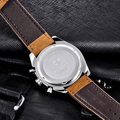 BENYAR Sport Casual Reloj de Pulsera de Cuarzo analógico Impermeable para Hombres