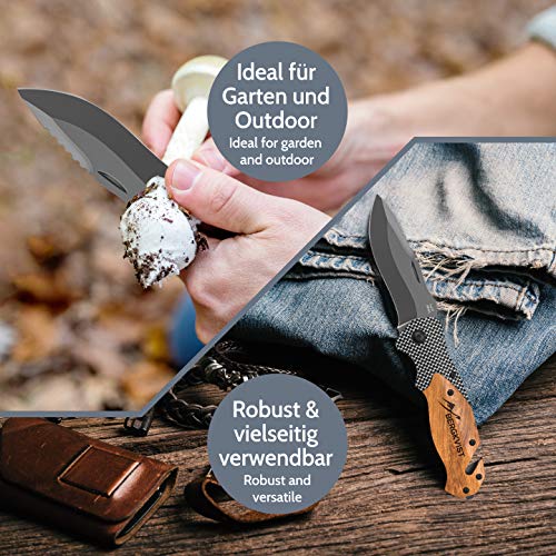 BERGKVIST® Navaja de Bolsillo K20 Navaja Plegable Afilada I Cuchillo Supervivencia con Mango de Madera I Navajas de albacete con Hoja de Titanio de Acero Inoxidable Incl. Piedra de afilar BERGKVIST® Navaja de Bolsillo K20 Navaja Plegable Afilada I Cuchillo Supervivencia con Mango de Madera I Navajas de albacete con Hoja de Titanio de Acero Inoxidable Incl. Piedra de afilar