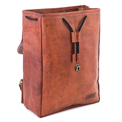 Berliner Bags Malaga Mochila de piel para mujer con compartimento para portátil 15,4 pulgadas impermeable vintage color marrón