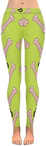 Bernice Winifred Cute Dog Bone Leggings Capri elásticos Personalizados Pantalones Pitillo para Yoga Running Pilates Gym Yoga Pantalones Leggings de algodón de Cintura Alta (S-XL) -1-S
