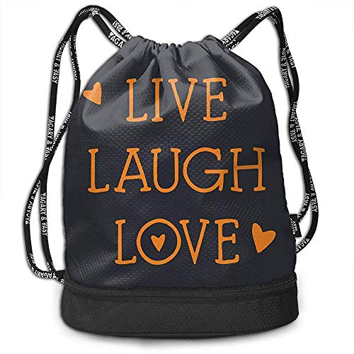 Bernie Dodd Mochila con Cordón Mochila con Cordón Sport Gym Sackpack Mochila con Cordón Mochila Sport Gym Sackpack Live Laugh Love Gym Bag