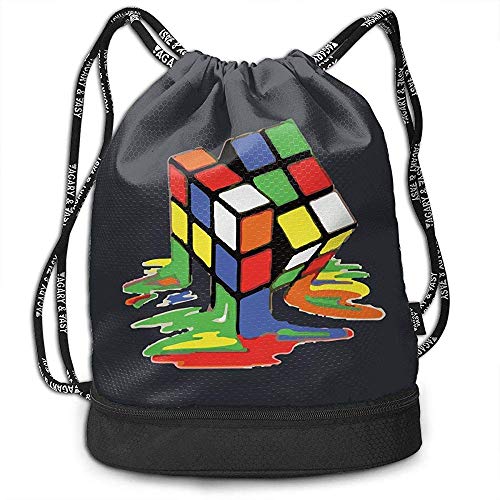 Bernie Dodd Mochila con Cordón Mochila con Cordón Sport Gym Sackpack Mochila con Cordón Mochila Sport Gym Sackpack Rubiks Cube Melting Cube Gym Bag