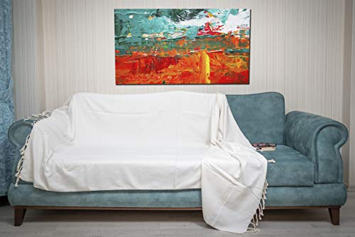 Bersuse 100% Algodón - Milas XXL Manta Toalla Turca - Multiusos Colcha de Cama, Funda de Sofa - Fouta para Baño y Playa, con Diseño de Diamante- Oeko-Tex - 150 x 230 cm, Blanco