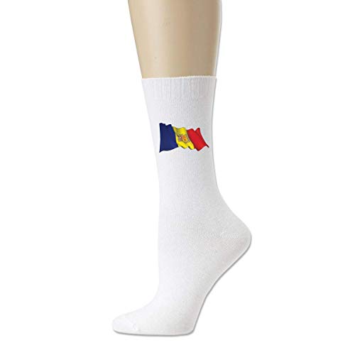 Bert-Collins Waving Flag Andorra Womens Mens Funky Crazy Cotton Crew Calcetines