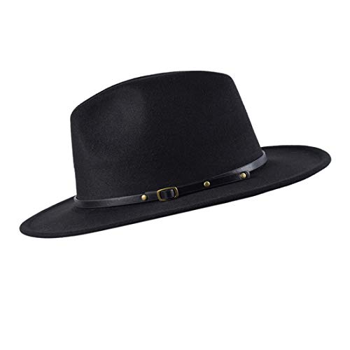 besbomig Sombrero Fedora Sombreros de Sombrerera de Jazz para Hombres Mujer - Sombrero de ala Ancha Fieltro de Lana besbomig Sombrero Fedora Sombreros de Sombrerera de Jazz para Hombres Mujer - Sombrero de ala Ancha Fieltro de Lana