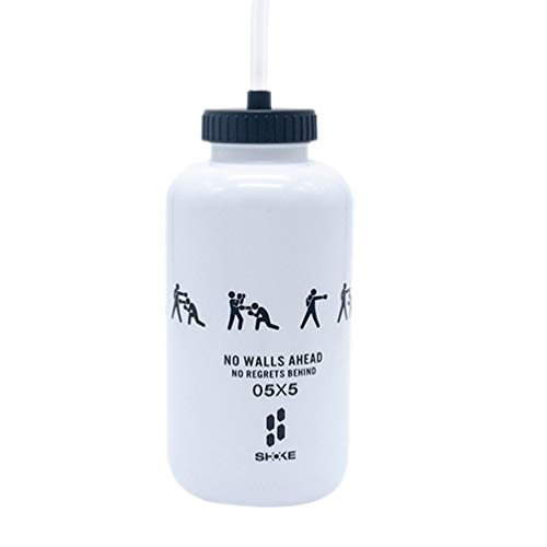 BESPORTBLE Botella de Agua de Hockey Lacrosse con Tapa de Spray de Paja Larga Y Flexible Exprimible Bpa Libre de Portero Boxeo Botellas a Prueba de Fugas para Fútbol Béisbol Gimnasio Yoga (Blanco)