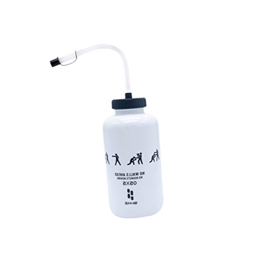 BESPORTBLE Botella de Agua de Hockey Lacrosse con Tapa de Spray de Paja Larga Y Flexible Exprimible Bpa Libre de Portero Boxeo Botellas a Prueba de Fugas para Fútbol Béisbol Gimnasio Yoga (Blanco)