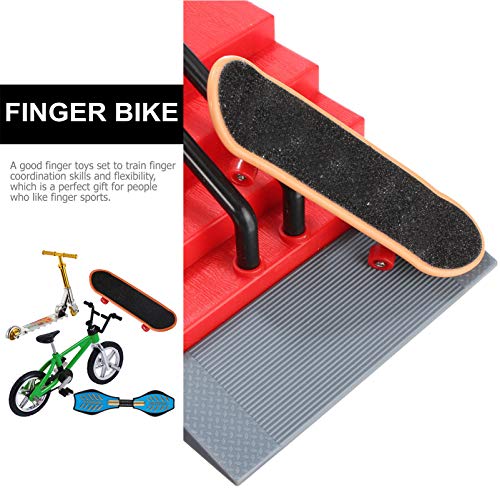 BESPORTBLE Juego de Juguetes para Mini Dedos Patineta de Dedo Pequeño Bicicletas Scooter Pequeño Tablero de Swing Movimiento de La Yema del Dedo Deporte Juguete Educativo Temprano para