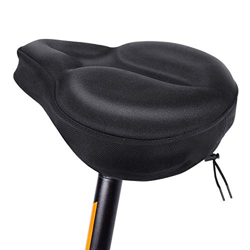 Bestcool Gel Sillin Bicicleta, Sillín Bicicleta Montaña Antideslizante Funda Sillin Bicicleta Estatica Espuma de Memoria Sillin Bici Cubre Sillin Bicicleta Gel para Hombres Mujeres