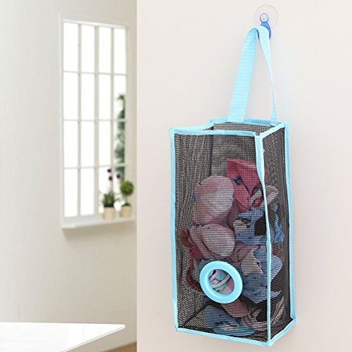 BESTOMZ Organizador de Bolsas de plástico Dispensador Bolsas De Basura en Malla Dispensador de Bolsas de plástico para la Cocina (Azul)