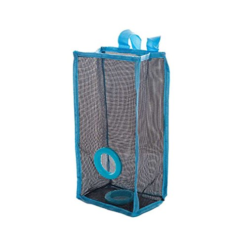 BESTOMZ Organizador de Bolsas de plástico Dispensador Bolsas De Basura en Malla Dispensador de Bolsas de plástico para la Cocina (Azul)