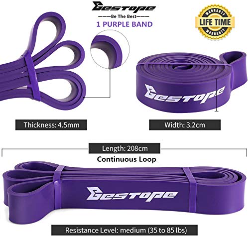 BESTOPE Banda de Resistencia - Banda de Ejercicios Aparatos de Gimnasia Inicio, Servicio Pesado Fuerza Entrenamiento Fitness para Hacer Ejercicio (1x Púrpura) BESTOPE Banda de Resistencia - Banda de Ejercicios Aparatos de Gimnasia Inicio, Servicio Pesado Fuerza Entrenamiento Fitness para Hacer Ejercicio (1x Púrpura)