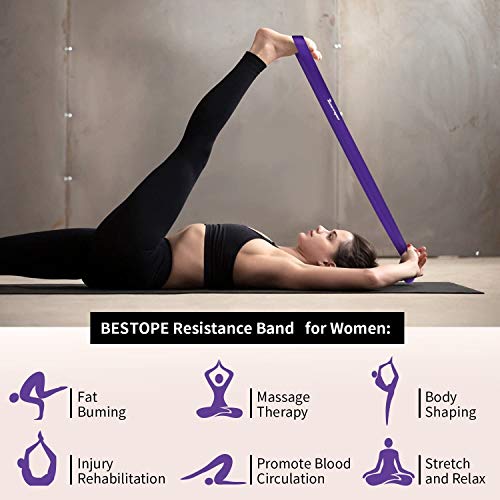 BESTOPE Banda de Resistencia - Banda de Ejercicios Aparatos de Gimnasia Inicio, Servicio Pesado Fuerza Entrenamiento Fitness para Hacer Ejercicio (1x Púrpura)