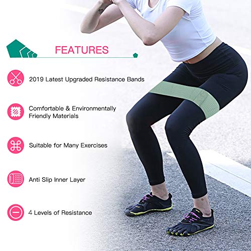 BESTOPE Elastica Bandas de Resistencia Set, Bandas de Ejercicio de Cadera para Yoga, Pilates, Fitness, Crossfit, Bandas de Fitness Elásticas para Mujer y Hombre