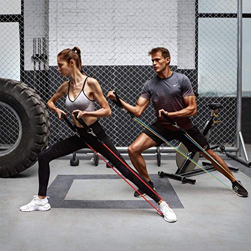 BESTOPE Set de Bandas de Resistencia 11 Piezas de Bandas de Ejercicio de 150 lbs, 5 Tubos de Ejercicio Apilables, con Manijas, Correas de Tobillo, Ancla de Puerta y Bolsa de Transporte BESTOPE Set de Bandas de Resistencia 11 Piezas de Bandas de Ejercicio de 150 lbs, 5 Tubos de Ejercicio Apilables, con Manijas, Correas de Tobillo, Ancla de Puerta y Bolsa de Transporte