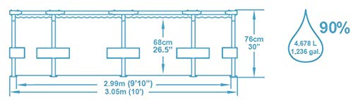 Bestway 56408 - Piscina Desmontable Tubular Steel Pro Max 305x76 cm con Depuradora de Cartucho 1.249 litros/hora