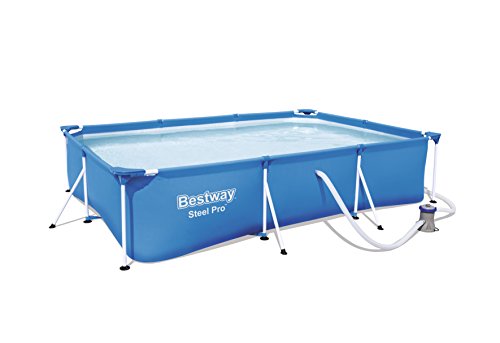 Bestway 56411 - Piscina Desmontable Tubular Infantil Deluxe Splash Frame Pool 300x201x66 cm Depuradora de cartucho de 1.249 litros/hora