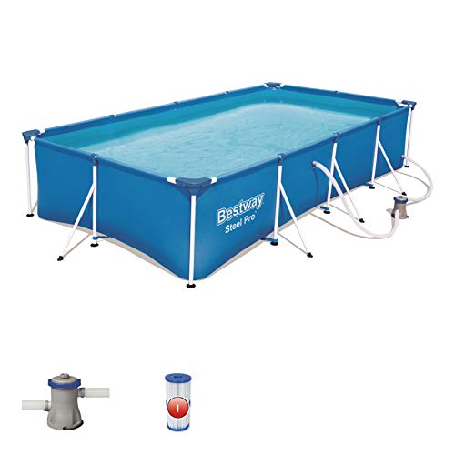 Bestway 56424 - Piscina Desmontable Tubular Infantil Family Splash Frame Pool 400x211x81 cm Depuradora de cartucho de 1.249 litros/hora