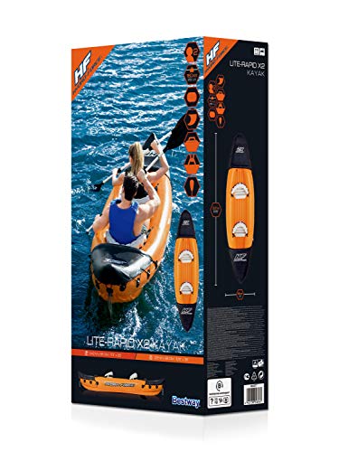 Bestway 8321401 Flotador Kayak Semirigido 330 x 94 cm. 2 Personas MAX. 160 Kg. con Remos, Multicolor