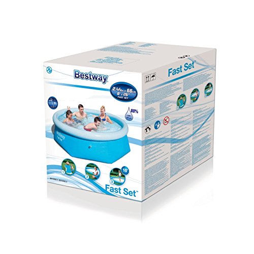 Bestway Fast Set Piscina, Sin depuradora, Piscina Desmontable Autoportante 244x66 cm