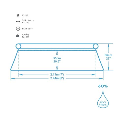 Bestway FastSet Pool Set Piscina Desmontable Autoportante, 244x66 cm Bestway FastSet Pool Set Piscina Desmontable Autoportante, 244x66 cm