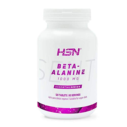 Beta Alanina 1000 mg de HSN | 4g por Dosis Diaria | Suplemento para Deportistas, CrossFit, Atletismo, Fitness, Mejora el Rendimiento Deportivo | Vegano, Sin Gluten, Sin Lactosa, 120 Tabletas