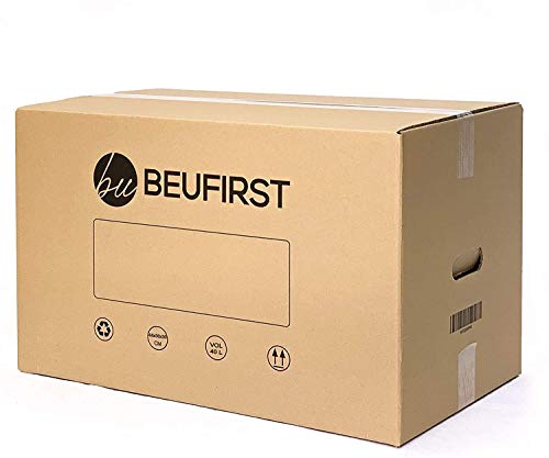 Beufirst Pack de 20 cajas de Cartón con Asas 440x300x300mm, Cajas para Mudanza, Envíos, Almacenaje y Transporte