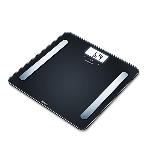 Beurer BF600 - Báscula de baño diagnóstica Bluetooth, compatible con App en español Health Manager, 2 electrodos, Android y iOs, negro, 30 x 30 x 2,1 cm, 1,5 kg Beurer BF600 - Báscula de baño diagnóstica Bluetooth, compatible con App en español Health Manager, 2 electrodos, Android y iOs, negro, 30 x 30 x 2,1 cm, 1,5 kg