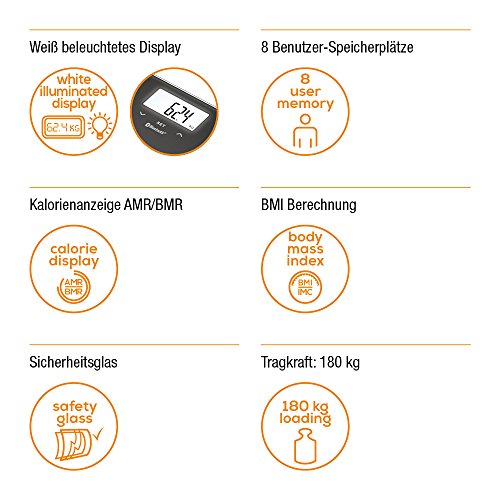 Beurer BF600 - Báscula Diagnóstica Bluetooth, Báscula de Baño Corporal Compatible con la App en Español Health Manager, 4 Electrodos, Android y iOs, Negro Beurer BF600 - Báscula Diagnóstica Bluetooth, Báscula de Baño Corporal Compatible con la App en Español Health Manager, 4 Electrodos, Android y iOs, Negro
