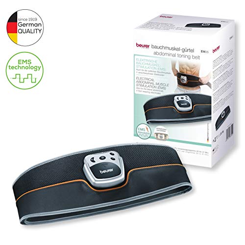 Beurer EM 35 Electroestimulador EMS Cinturón Abdominal,5 programas de entrenamiento, 4 electrodos agua sin necesidad de geles ni recambios, pantalla LCD, 75-140cm cintura Beurer EM 35 Electroestimulador EMS Cinturón Abdominal,5 programas de entrenamiento, 4 electrodos agua sin necesidad de geles ni recambios, pantalla LCD, 75-140cm cintura