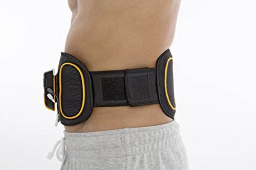 Beurer EM 39 Electroestimulador EMS Cinturón 2 en 1 abdominal + lumbar, 5 programas entrenamiento, 4 electrodos agua sin gel (2 lumbar+ 2 abdominal), pantalla LCD, 75-130cm cintura