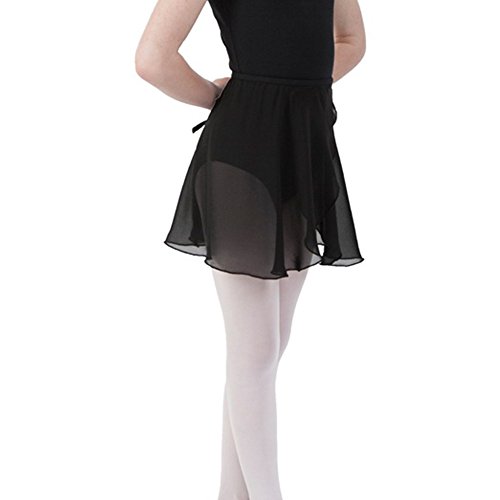 Bezioner Falda de Abrigo la Danza de Ballet Gasa con Lazo de la Cintura para Niña Mujer Negro L