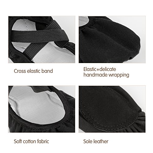 Bezioner-Shop Zapatillas de ballet Canvas Dance Zapatos Split (Negro y Rosa claro) Le recomendamos que elija uno (1) Tamaño Más Grande que su Tamaño Normal del Zapato (38, Negro) Bezioner-Shop Zapatillas de ballet Canvas Dance Zapatos Split (Negro y Rosa claro) Le recomendamos que elija uno (1) Tamaño Más Grande que su Tamaño Normal del Zapato (38, Negro)
