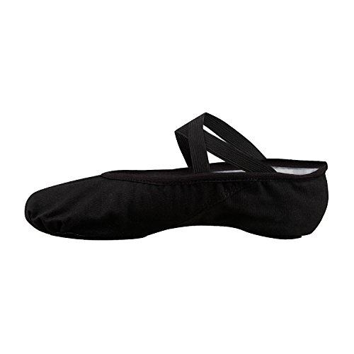 Bezioner-Shop Zapatillas de ballet Canvas Dance Zapatos Split (Negro y Rosa claro) Le recomendamos que elija uno (1) Tamaño Más Grande que su Tamaño Normal del Zapato (38, Negro)