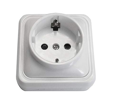 Bf bf-18 - Base enchufe schuko superficie 16a blanco bolsa