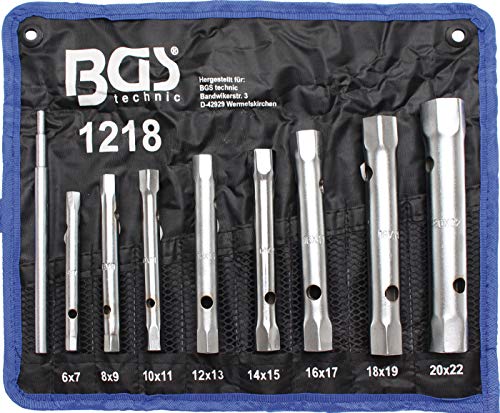 BGS 1218 | Juego de llaves de tubo | SW 6 x 7 - 20 x 22 mm | 9 piezas