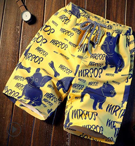 B/H Cortos de natación Boxeadores Ligero Shorts,Shorts de Playa para Hombre, Shorts de Surf de Secado rápido-E_L,Medium Drawstring Bañador para Hombre